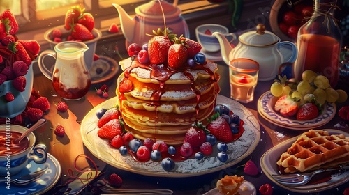 Fluffy Homemade Pancakes: Delicious with Fresh Berries