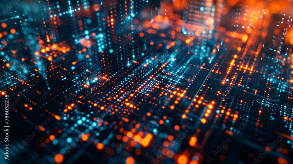 Digital Background Dynamic Blue and Orange Technology, AI, Data, Graphics Digital Background Dynamic Blue and Orange Technology, AI, Data, Graphics