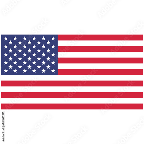 Web Flat with American flag. On a transparent background.