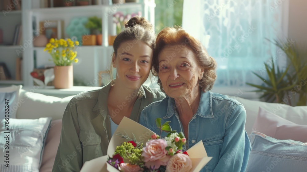 A warm family embrace at home A warm family embrace at home