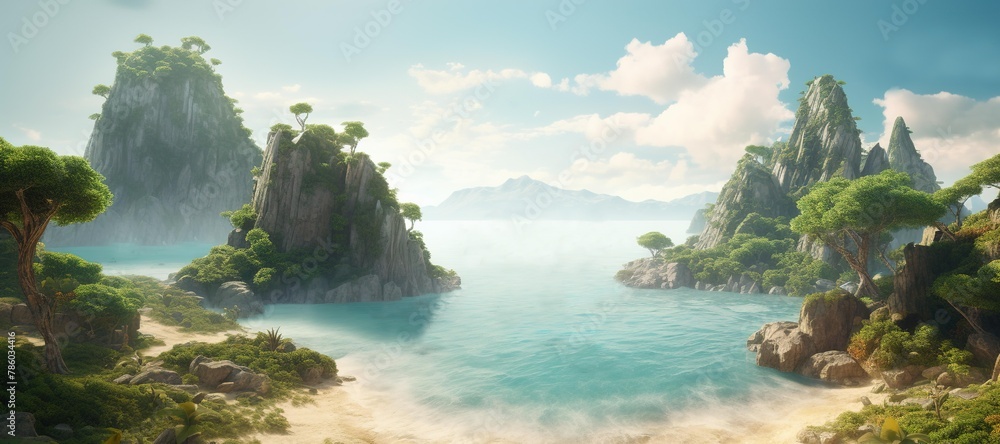 lake, cliff, forest, tree, sky, landscape 58