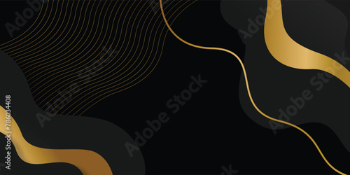Modern black and gold abstract background vector