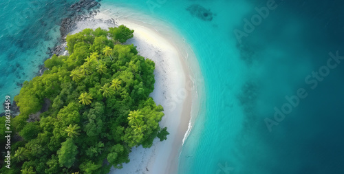 Aerial View of Exotic Island and Turquoise Sea  © pisan thailand