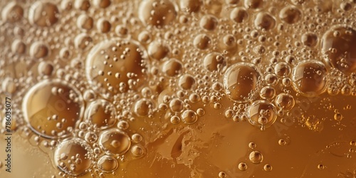 This image captures the refreshing essence of a cold golden beer with glistening bubbles rising to the top