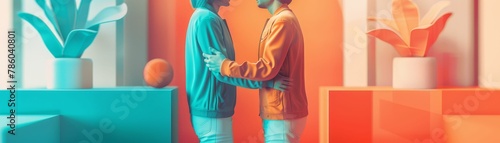 Bisexual person and their partner dealing with biphobia, confronting ignorance with unity  photo