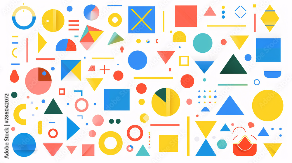 Bright abstract geometric shapes on a white background Bright abstract geometric shapes on a white background