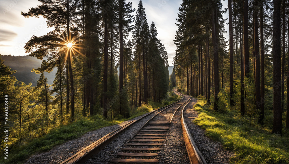 railway in outside nature with beautiful sun railway in outside nature with beautiful sun