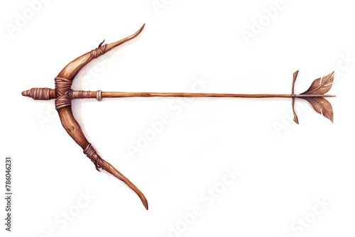 Archery arrow isolated on white background. 3D illustration. Vintage style. photo