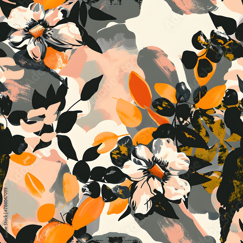 pattern with butterflies ai generative 