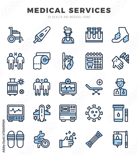 MEDICAL SERVICES icon pack for your website. mobile. presentation. and logo design.