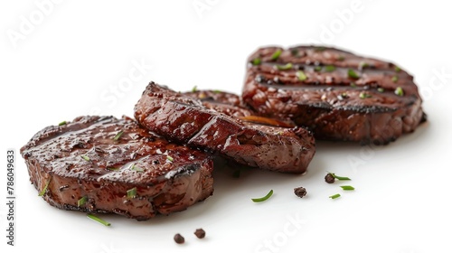 Beef liver cutlet on a white background