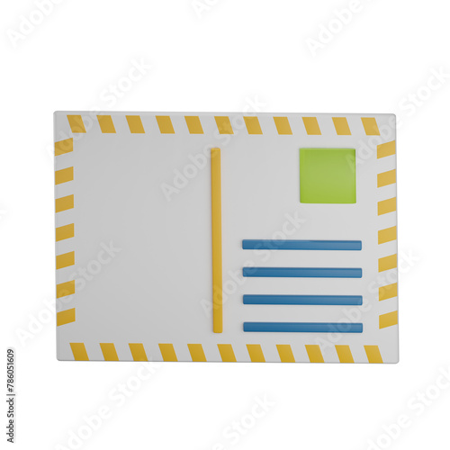 Postcard 3D illustration