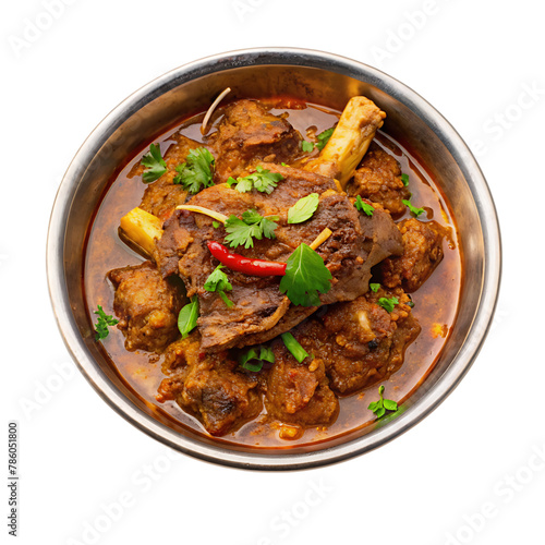 Wallpaper Mural bowl of beef stew with green onions and cilantro on transparent background Torontodigital.ca