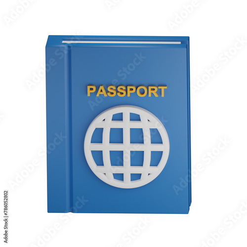 Passport 3D illustration