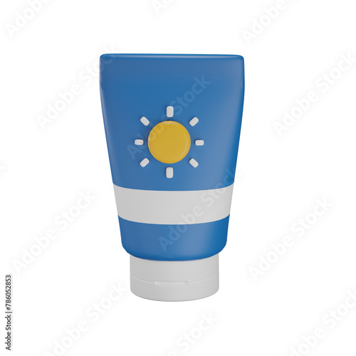 Sunblock 3D illustration