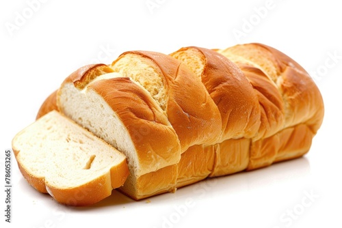 Bread Loaves. Food Concept with Sliced Brown Wheat Loaf Isolated on White Background