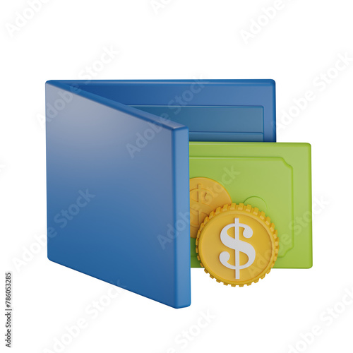 Wallet 3D illustration