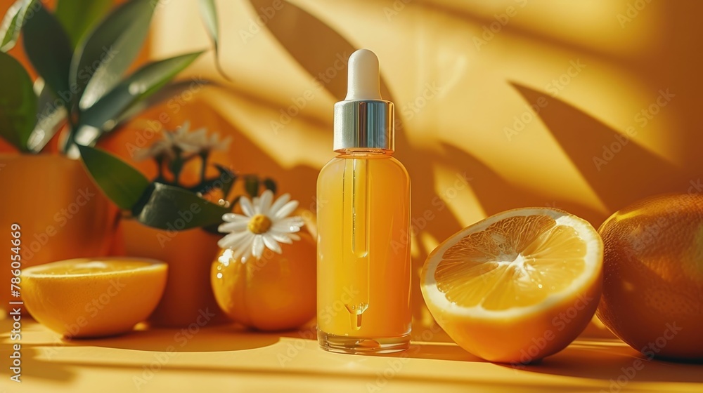 Vitamin C Serum Bottle with Bright Citrus Infused Liquid and Dropper for Radiant Skin Care Vitamin C Serum Bottle with Bright Citrus Infused Liquid and Dropper for Radiant Skin Care
