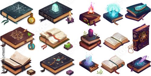 Magic spell books vector