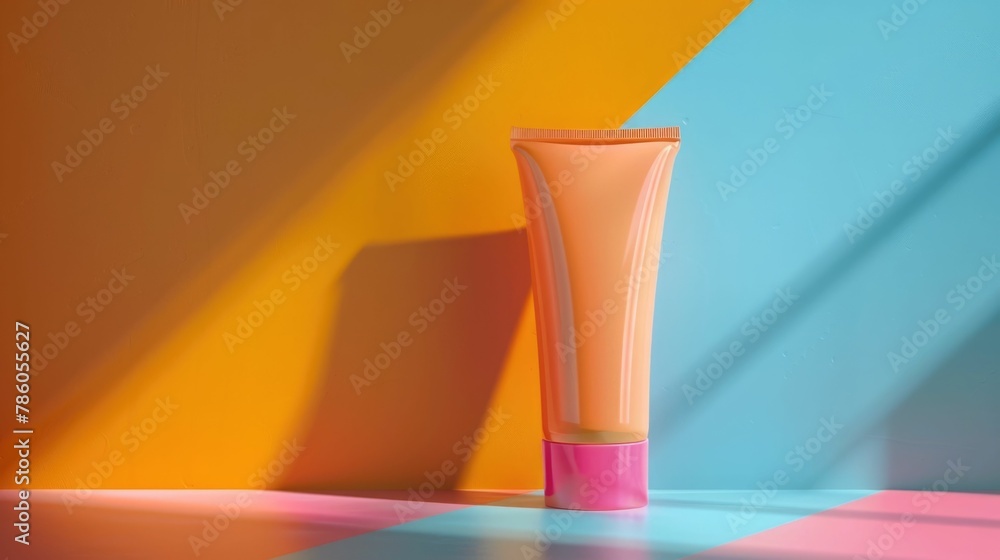 Protective Sunscreen Lotion in Vibrant Color Palette with High SPF Value Protective Sunscreen Lotion in Vibrant Color Palette with High SPF Value
