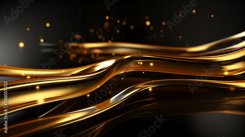 abstract background with waves,Gold background or texture and gradients shadow