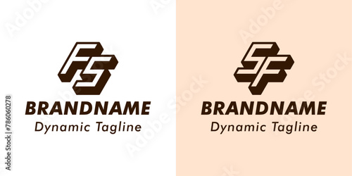 Letters FS and SF 3D Monogram Logo, Suitable for business with FS or SF initials