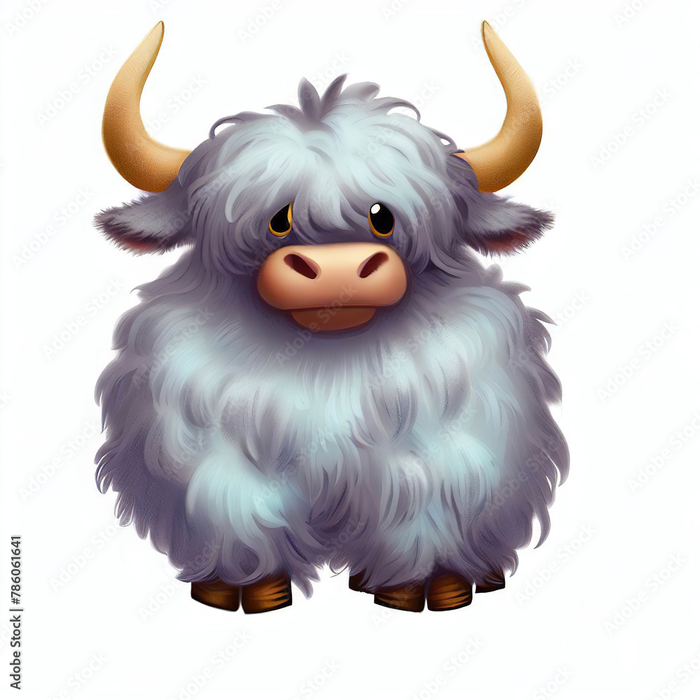 Naklejka premium 3D furry forest animal with beautiful colors and white background. with Generative AI technology 