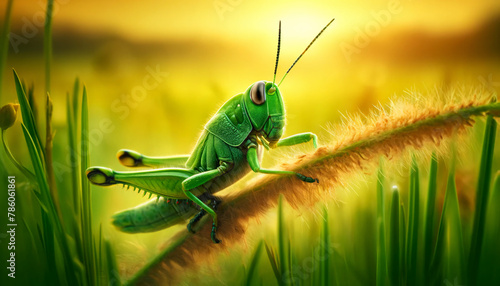 grasshopper on a grass