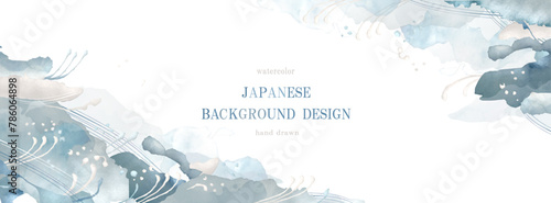 波, 雲, 夏, 水彩, 夏祭り, 海, 背景, ベクター, 和柄, 和, 和風, フレーム, 手描き, 年賀状, 高級感, イラスト