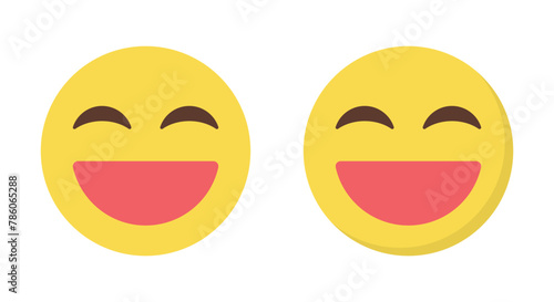 Wallpaper Mural Laughing emoji icon with closed eyes in flat style. Laugh emoticon sign symbol Torontodigital.ca