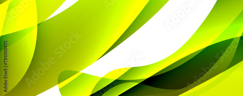 A macro photography showcasing a vibrant green and yellow wave pattern on a white background, resembling the texture of a terrestrial plant or grass