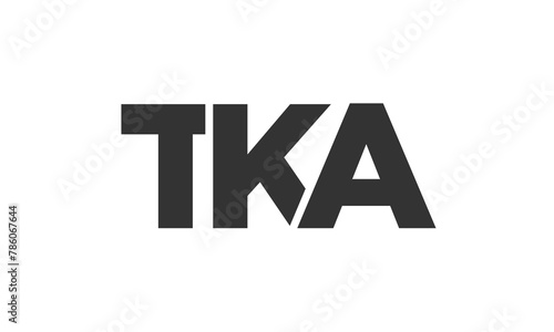 TKA logo design template with strong and modern bold text. Initial based vector logotype featuring simple and minimal typography. Trendy company identity. photo