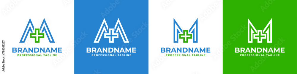 Letter M Medical Cross Modern Logo, suitable for business related to Medical Cross or Pharmacy with M initial Letter M Medical Cross Modern Logo, suitable for business related to Medical Cross or Pharmacy with M initial
