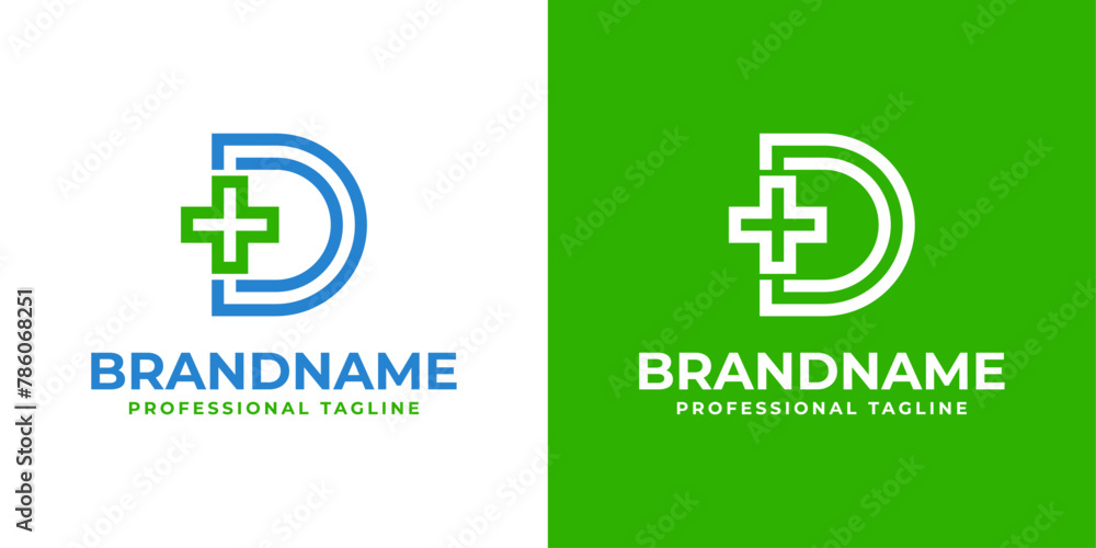 Letter D Medical Cross Modern Logo, suitable for business related to Medical Cross or Pharmacy with D initial Letter D Medical Cross Modern Logo, suitable for business related to Medical Cross or Pharmacy with D initial