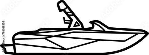 Wakeboard Boat Outline Illustration