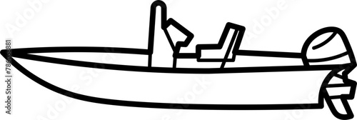 Skiff Outline Illustration