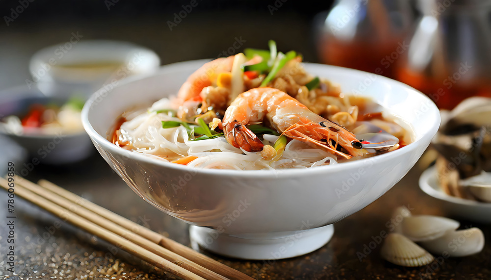 Seafood Symphony: A Delicate Dance of Shrimp and Noodles. Generative AI Seafood Symphony: A Delicate Dance of Shrimp and Noodles. Generative AI