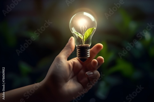 hand holding a light bulb generative ai