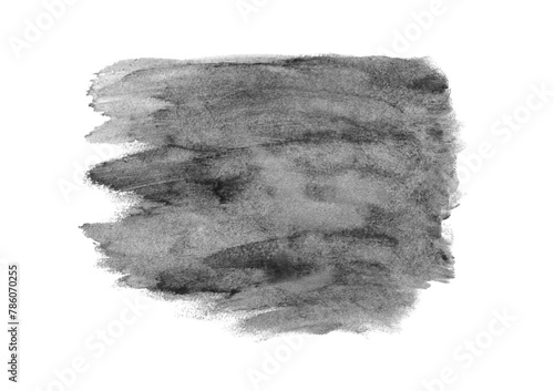 Abstract gray watercolor on white background.