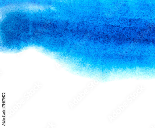 Abstract blue watercolor on white background.