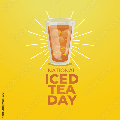 National Iced Tea Day design template. iced tea vector illustration. tea vector design. flat design. vector eps 10.