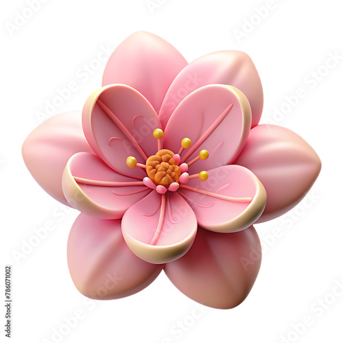 3d Tulip tree png isolated on transparent background