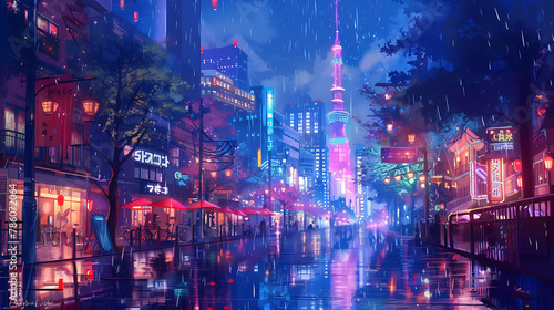 background, lofi style, japan, art, japan art 