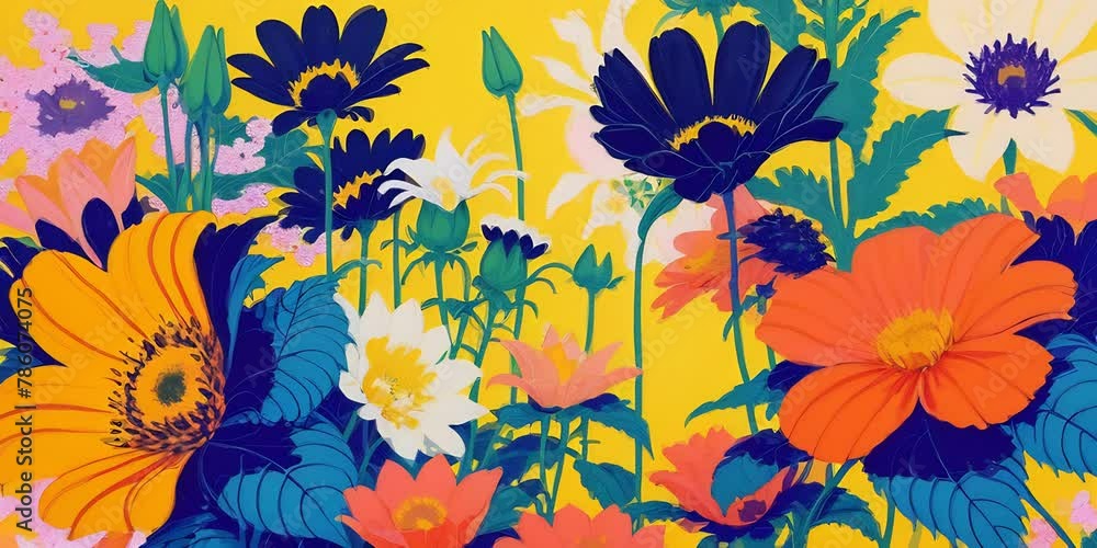 vibrant flower pattern background vibrant flower pattern background