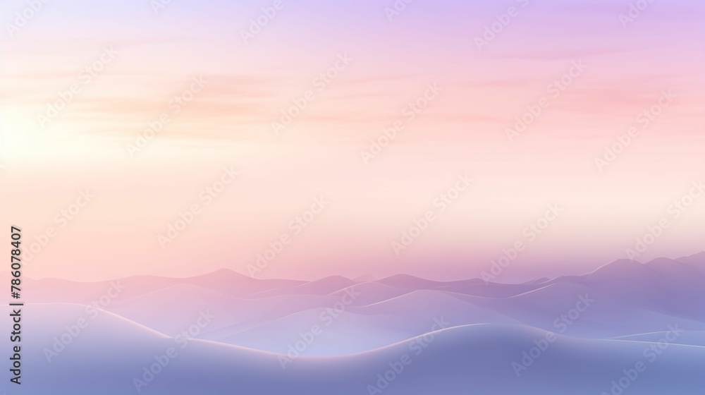 Abstract Pastel Mountains, Soft Pink and Blue Gradient, Minimalist Landscape Background with Copy Space