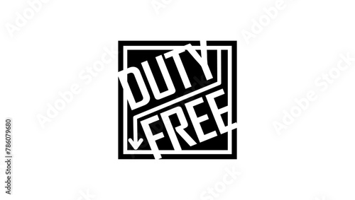 Duty free, black isolated silhouette
