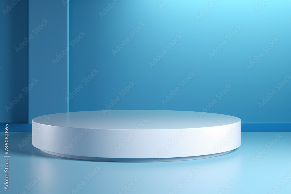 Minimal background. Podium and light blue background for product presentation. 3d rendering illustration Minimal background. Podium and light blue background for product presentation. 3d rendering illustration