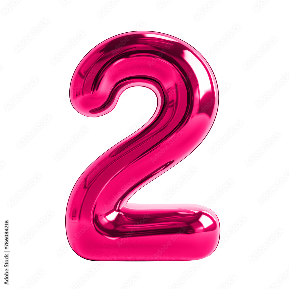 3D rendering of the pink number 3D rendering of the pink number