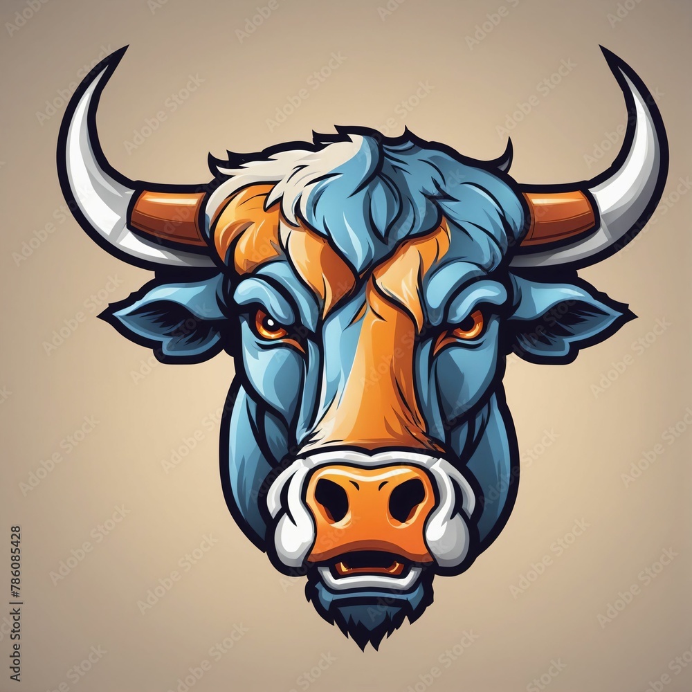 Mad Bull head mascot esport logo. Character for sport and gaming logo concept Mad Bull head mascot esport logo. Character for sport and gaming logo concept