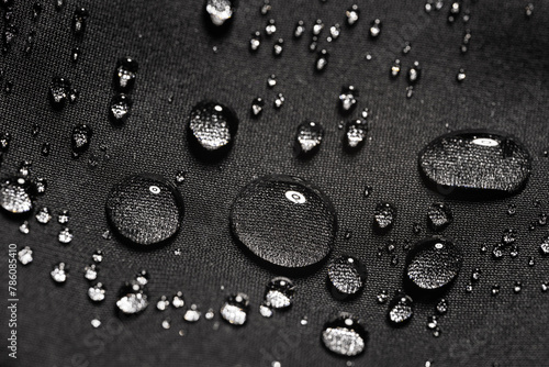 Wallpaper Mural Water drops on waterproof black fabric Torontodigital.ca